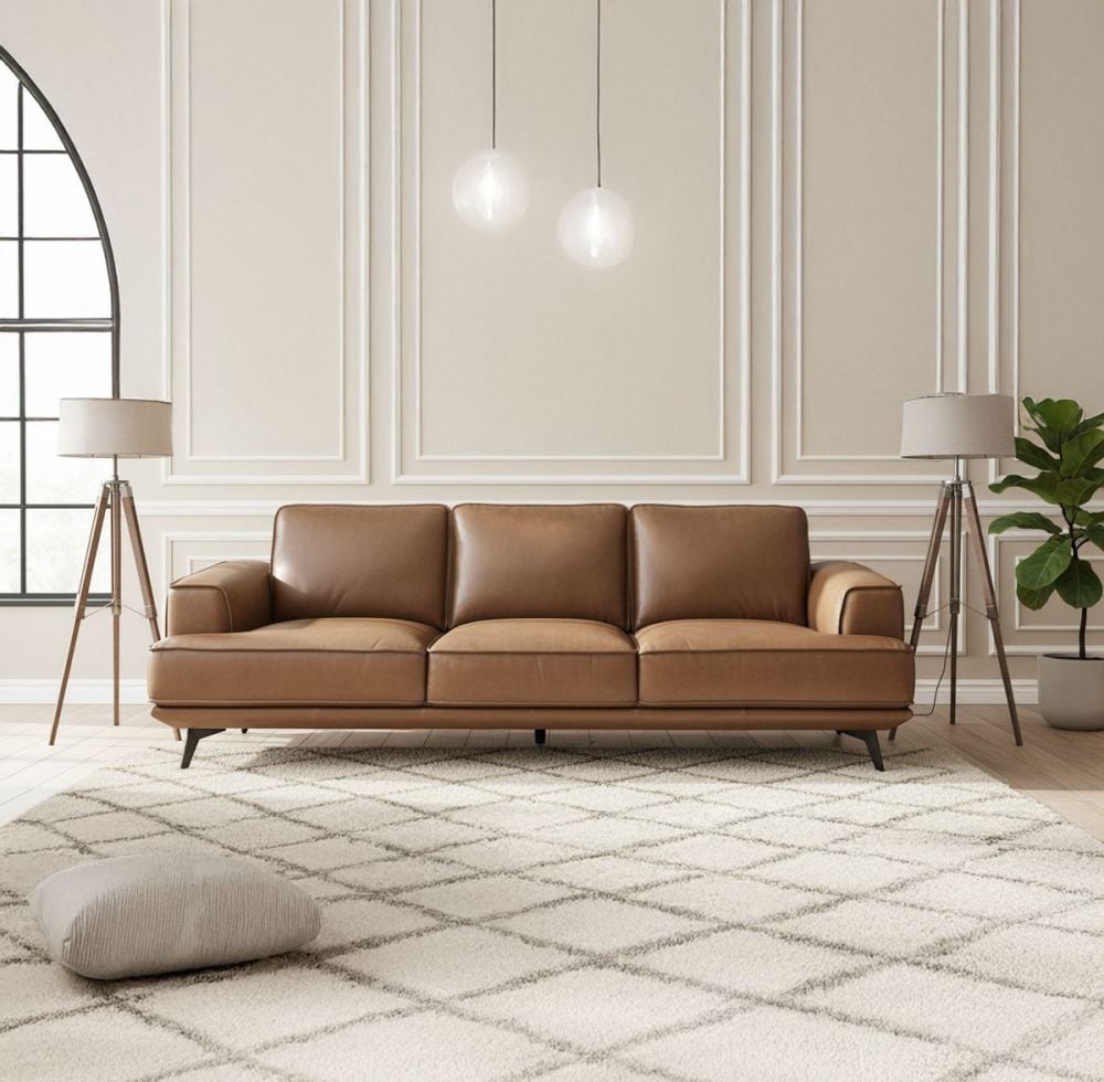 Jersey 3.5 Seater Sofa - Vintage Chocolate Leather