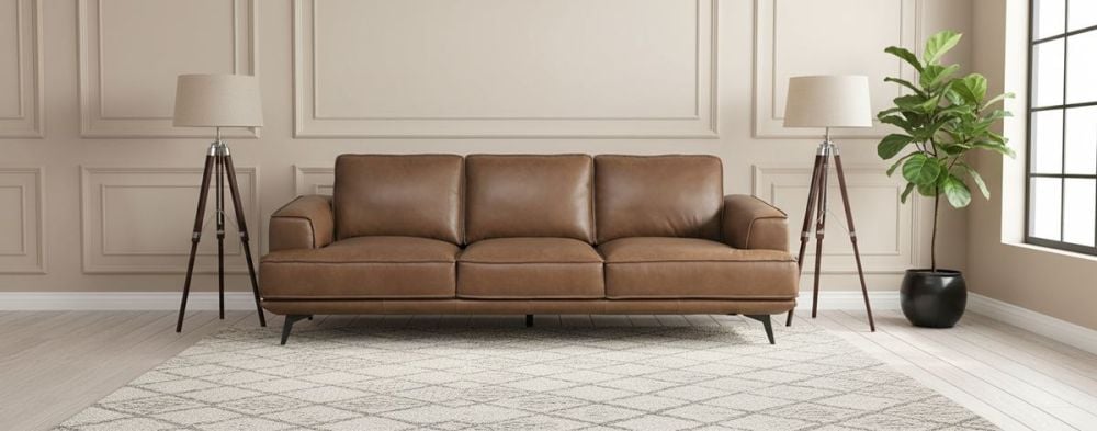 Jersey 3.5 Seater Sofa - Vintage Chocolate Leather