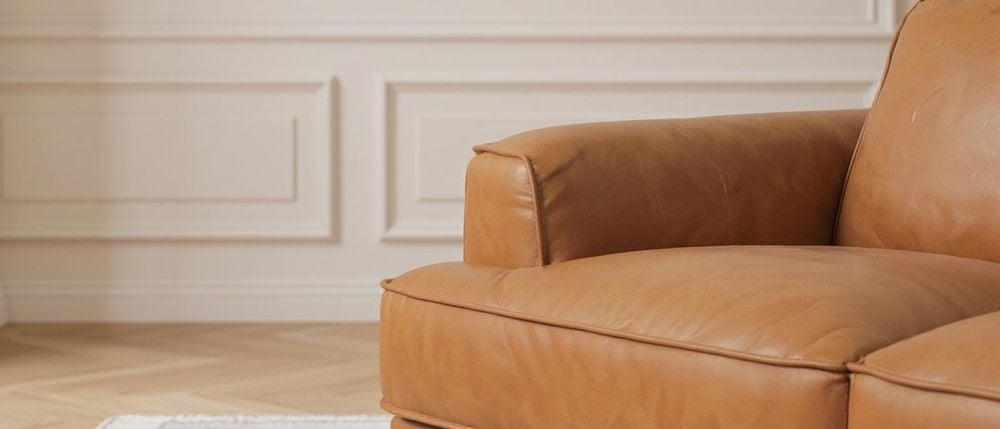 Jersey 3.5 Seater Sofa - Camel Brown Leather
