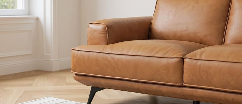Jersey 2.5 + 3.5 Seater Sofa Suite - Camel Brown Leather