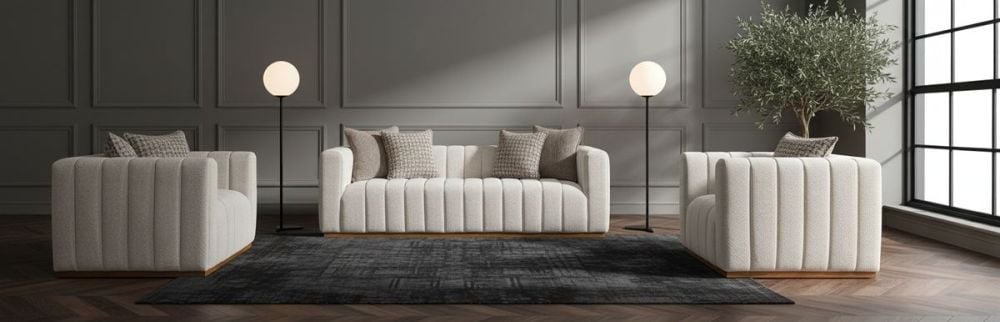 Langham 3 + 2 Seater Sofa Suite - Linen
