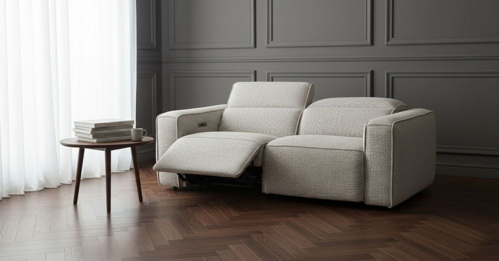Marko 2 Seater Recliner Sofa - Shale