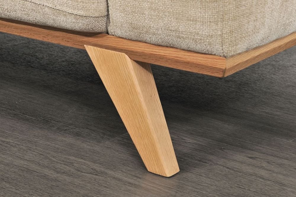 Matera 2 Seater - Cobblestone Fabric - Natural Oak Leg