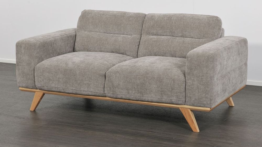 Matera 2 Seater - Storm Fabric - Natural Oak Leg