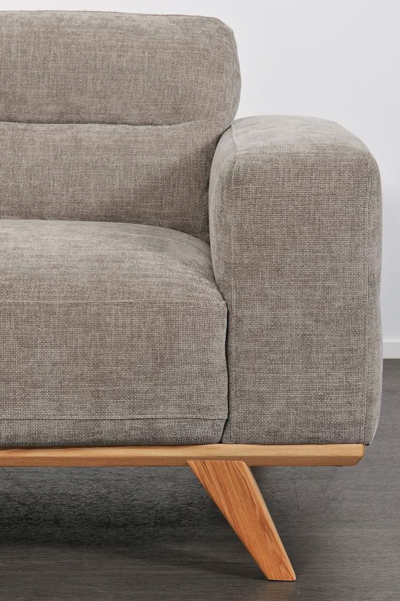 Matera 3 + 2 Seater Sofa Suite - Storm Fabric - Natural Oak Leg