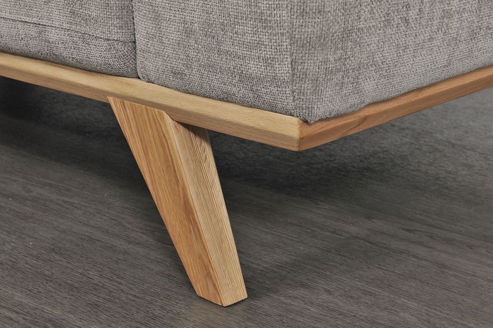 Matera 3 + 2 Seater Sofa Suite - Storm Fabric - Natural Oak Leg