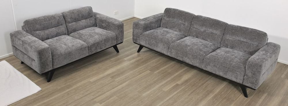 Matera 2 Seater - Caviar Fabric - Ebony Leg