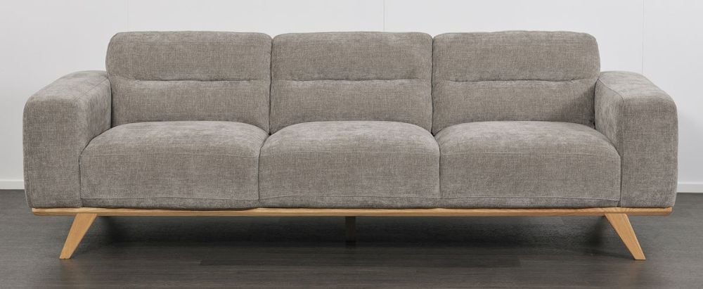 Matera 3 + 2 Seater Sofa Suite - Storm Fabric - Natural Oak Leg