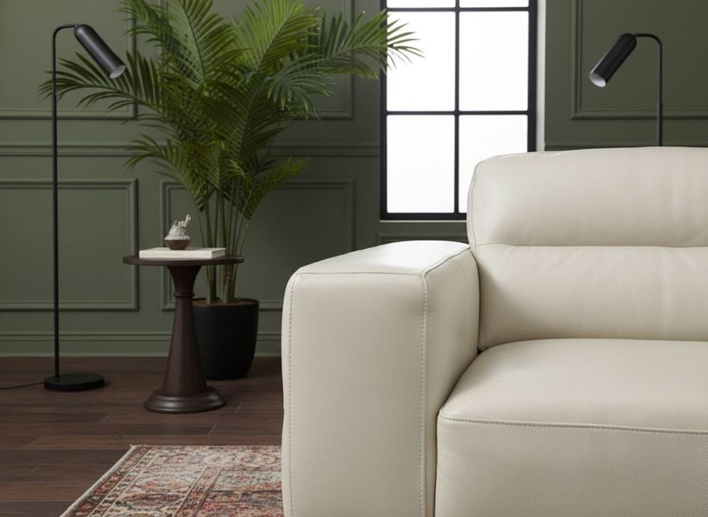 Matera Armchair - Light Grey Leather