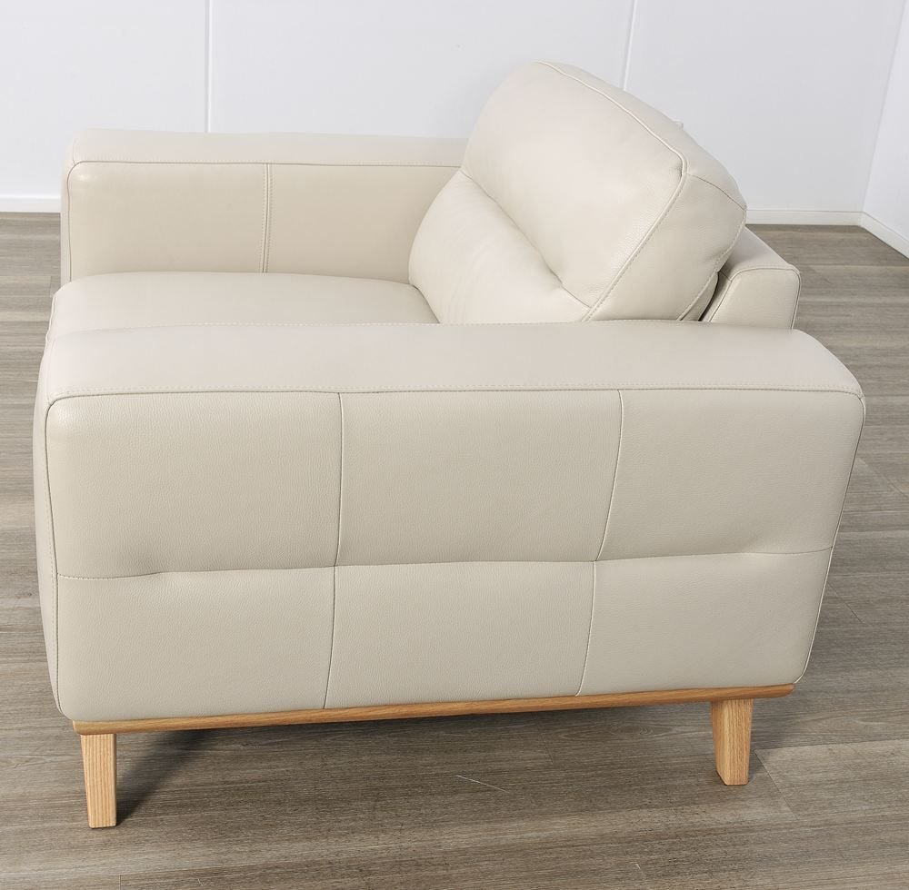 Matera Armchair - Light Grey Leather