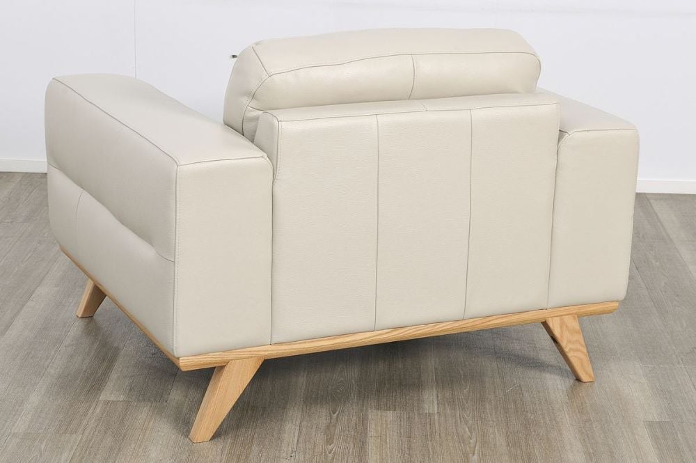 Matera Armchair - Light Grey Leather