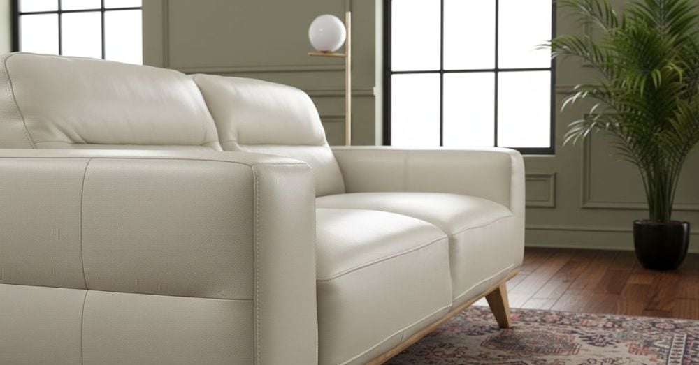 Matera 2 Seater Sofa - Light Grey Leather