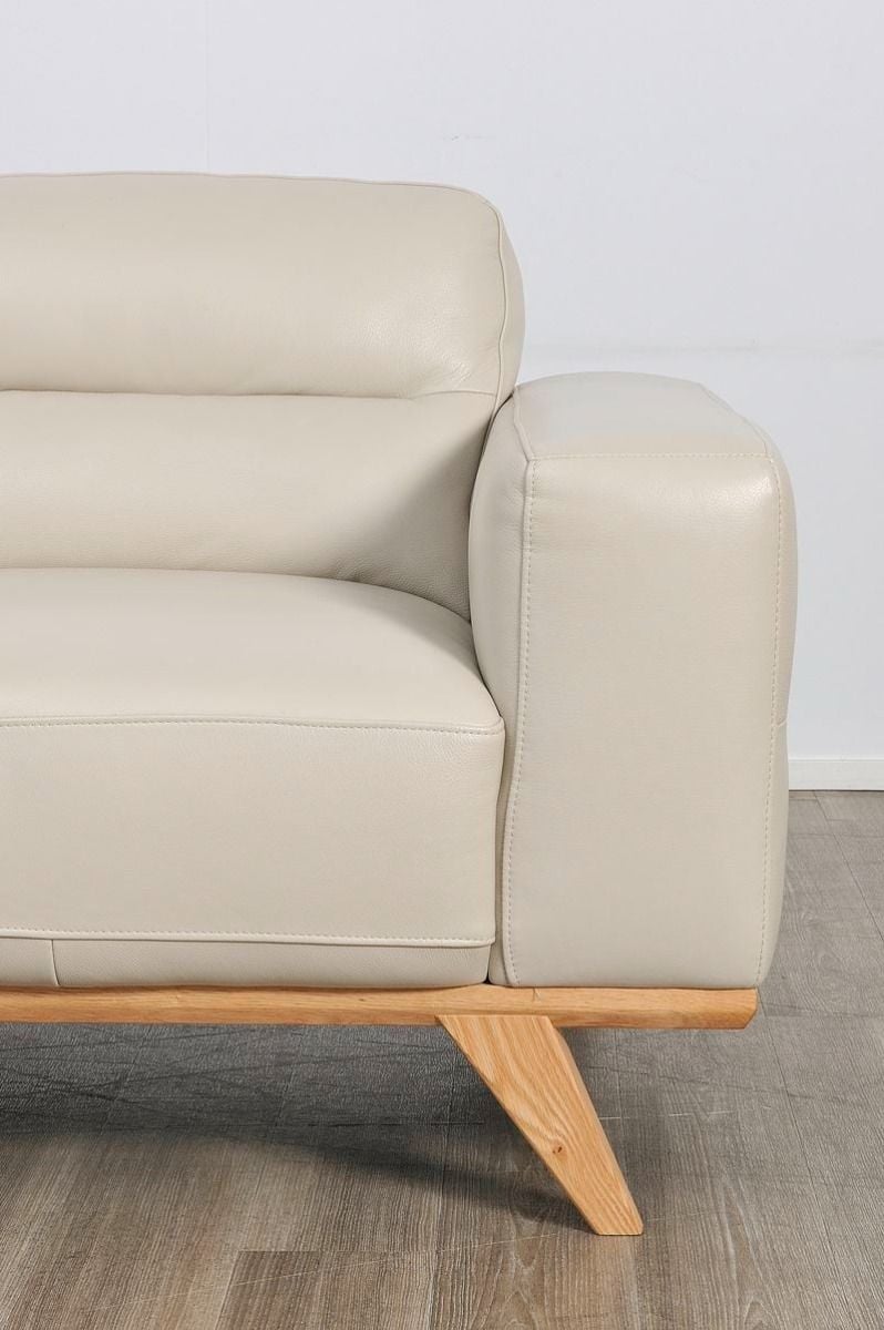 Matera 2 Seater Sofa - Light Grey Leather