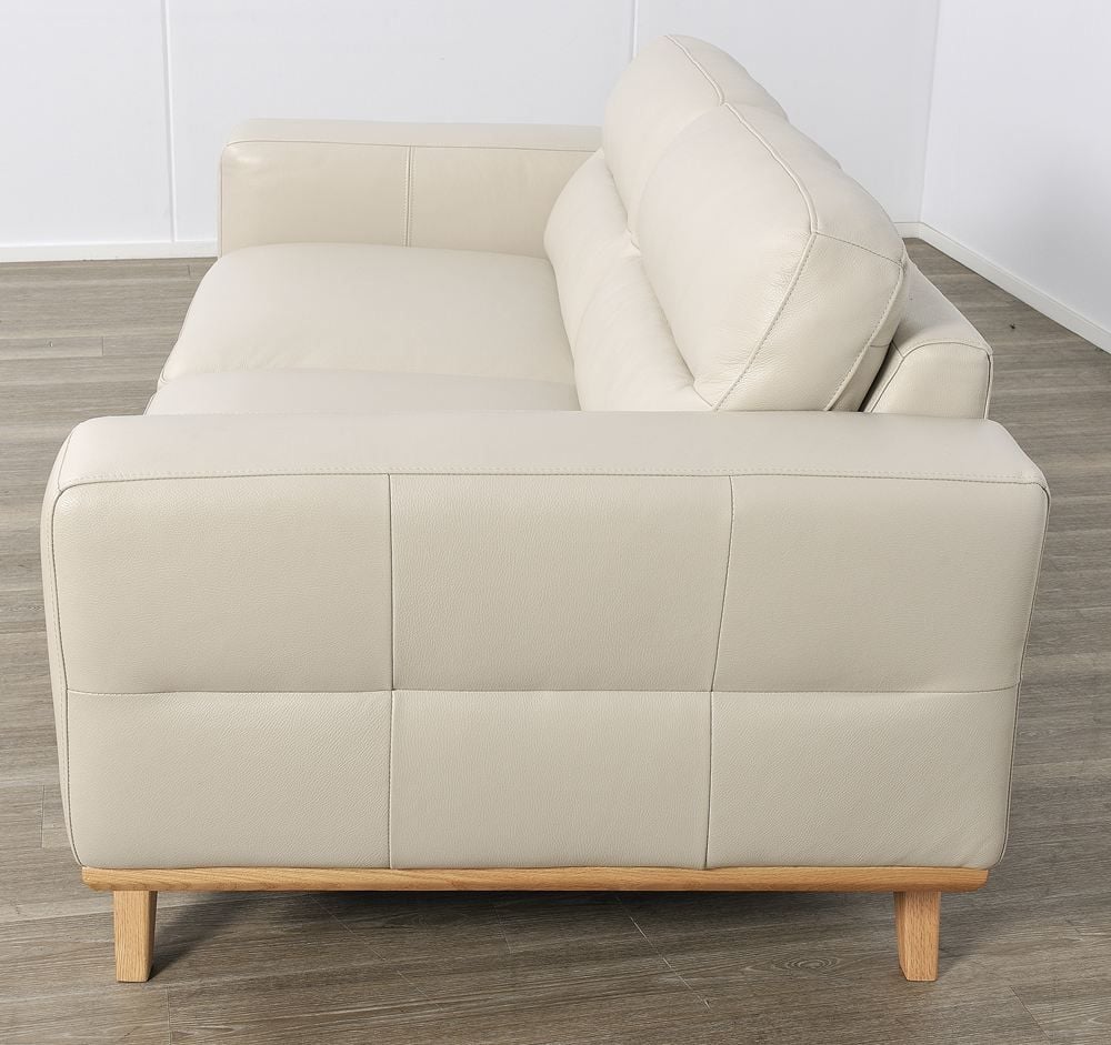 Matera 2 Seater Sofa - Light Grey Leather