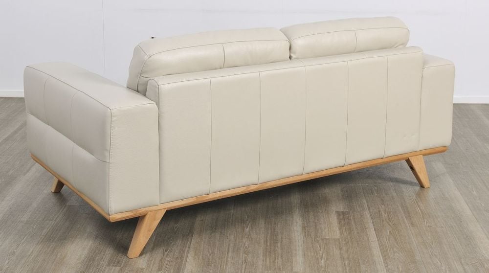 Matera 2 Seater Sofa - Light Grey Leather