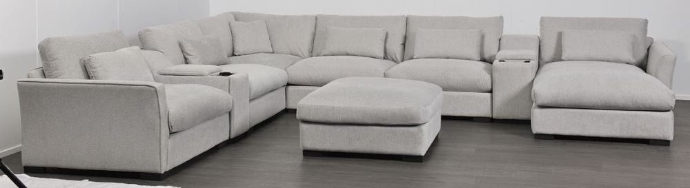 Matrix 6 Seater Corner Lounge With RAF Chaise - Cloud