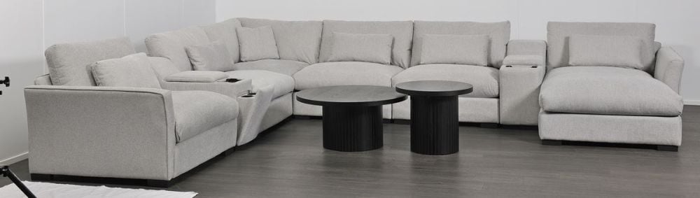 Matrix 6 Seater Corner Chaise Lounge Suite - Cloud