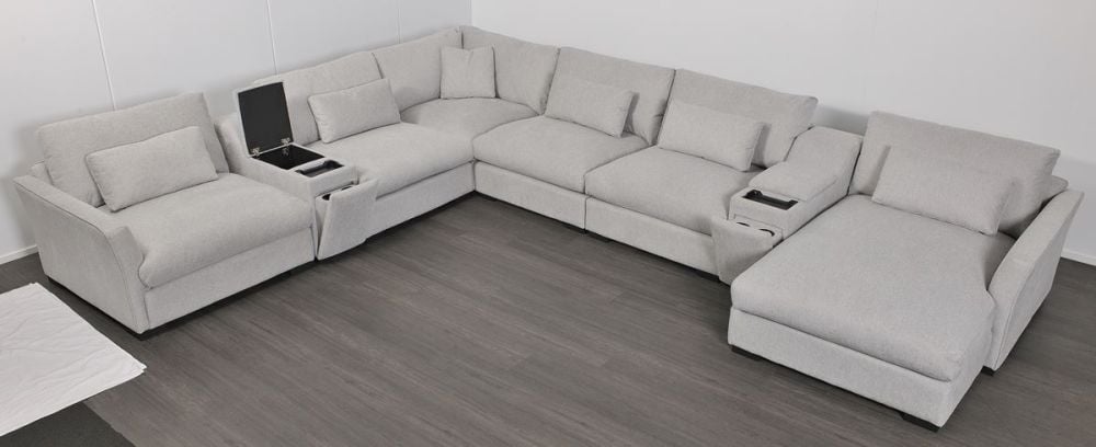 Matrix 6 Seater Corner Lounge With RAF Chaise - Cloud