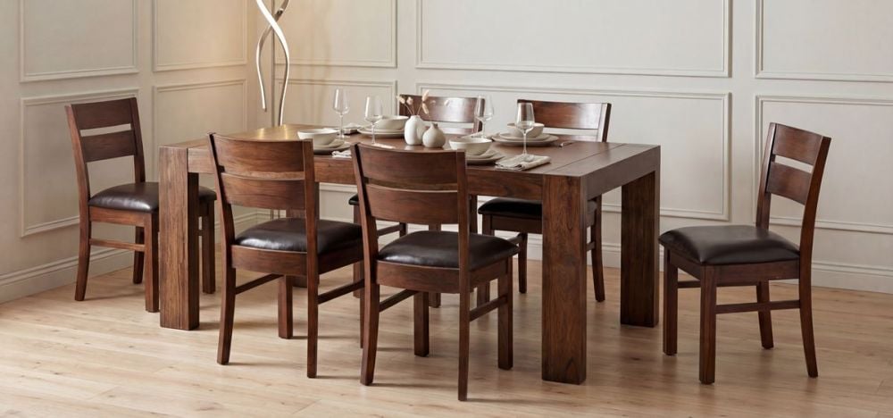Metro 1900 Dining Table + 6 Metro Timber Chairs