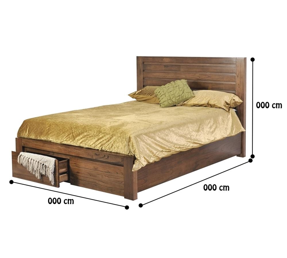 Metro King Bed With Storage Drawers - Oak