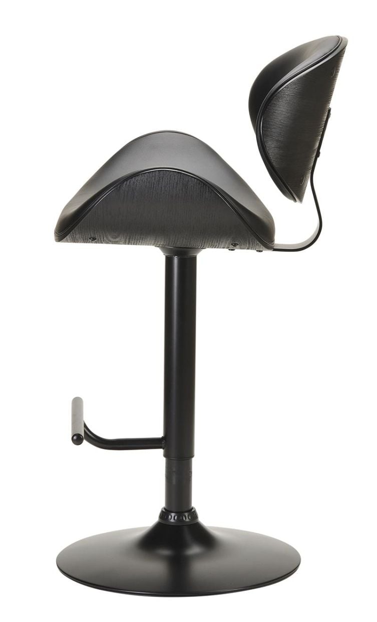 Miler Barstool - Black Base - Brushed Black Timber