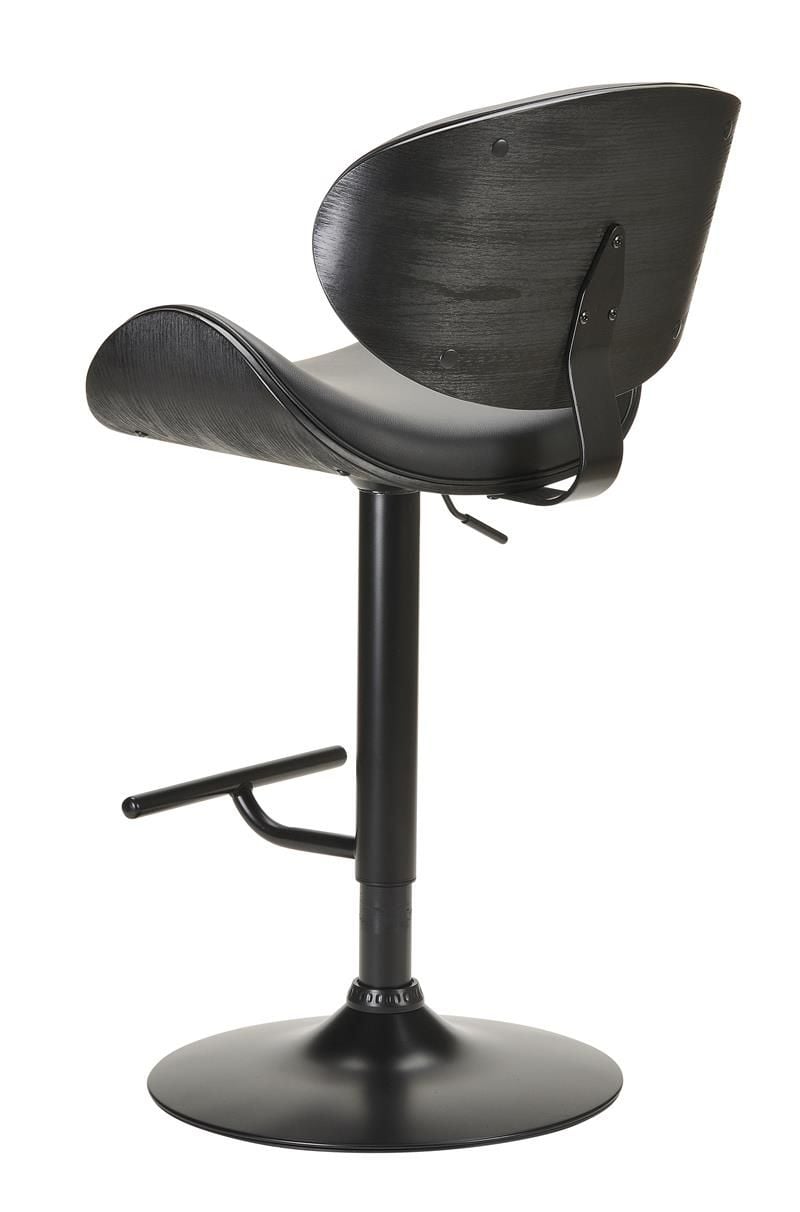 Miler Barstool - Black Base - Brushed Black Timber