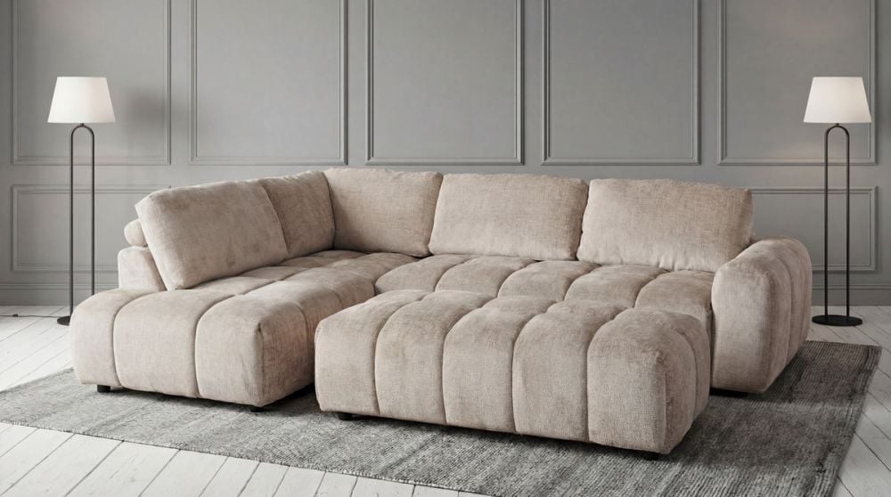 Monaco Chaise + Ottoman - Taupe