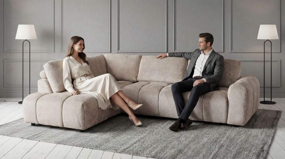 Monaco Chaise + Ottoman - Taupe