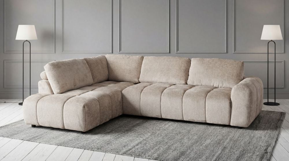Monaco Chaise + Ottoman - Taupe