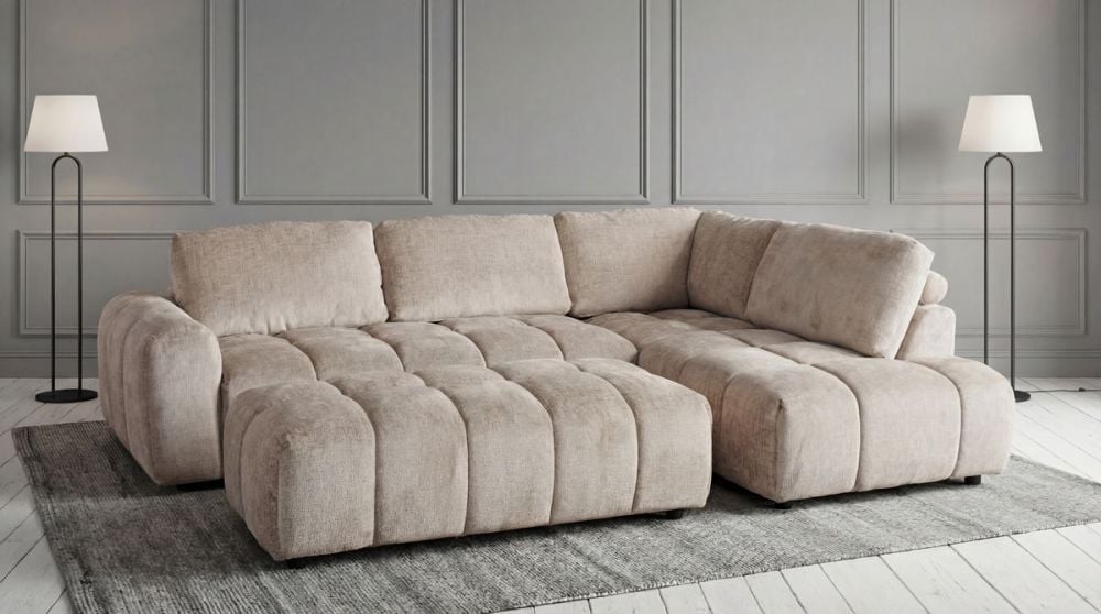 Monaco Chaise + Ottoman - Taupe