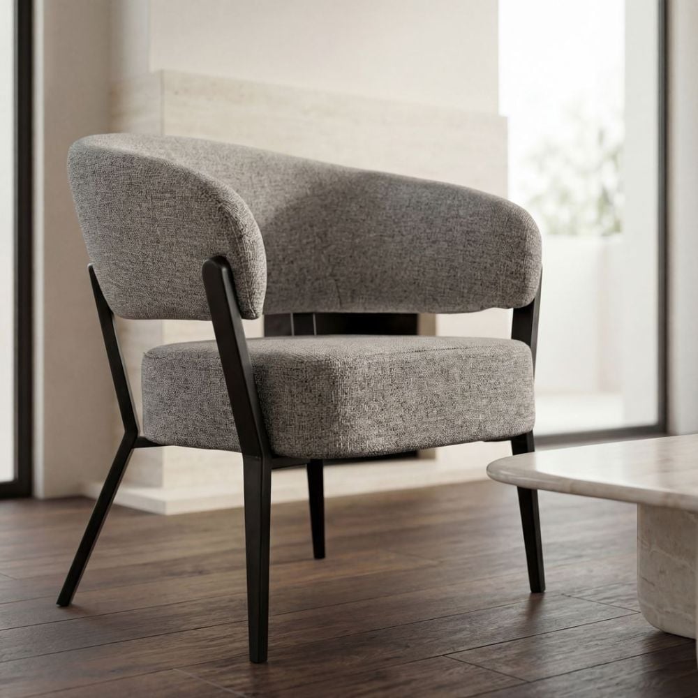Monza Accent Chair - Grey & Black