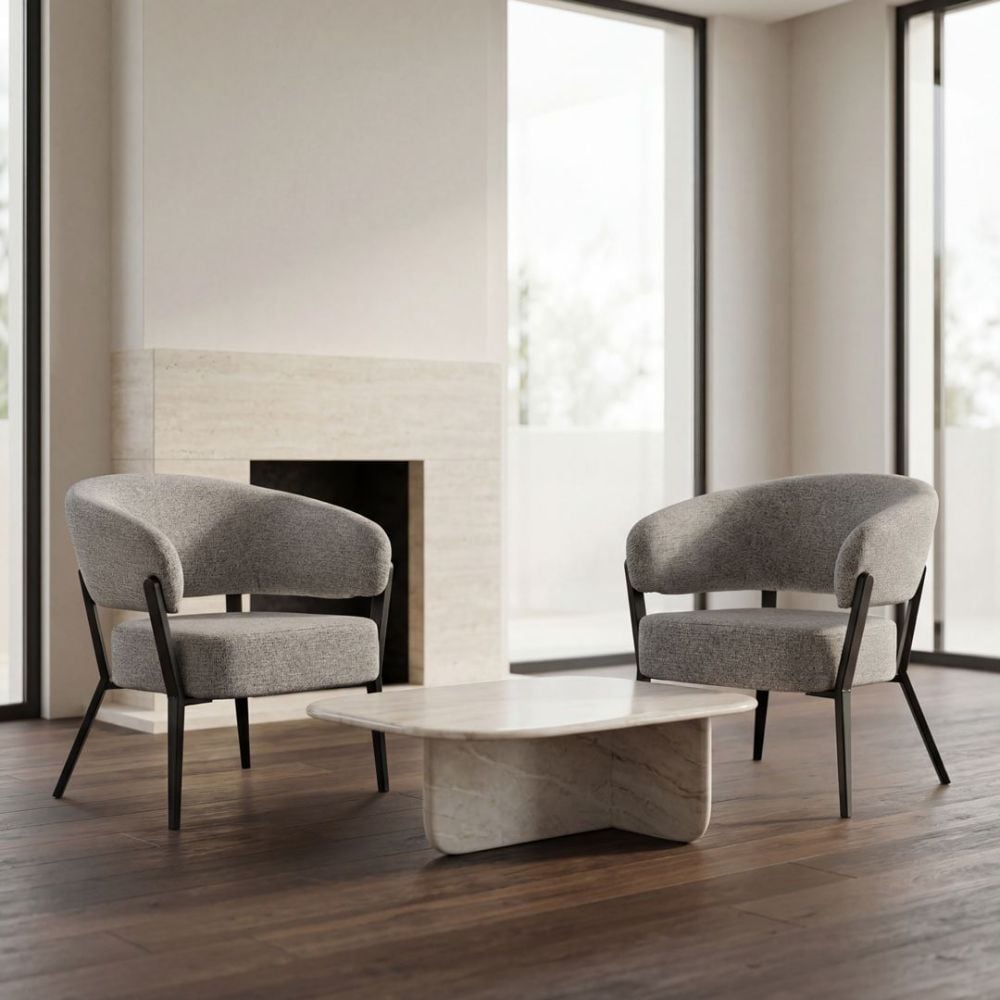 Monza Accent Chair - Grey & Black