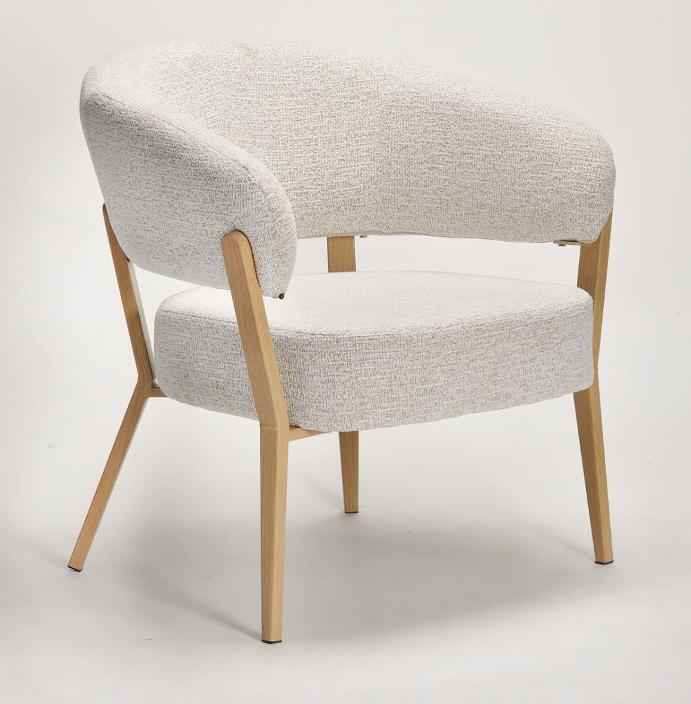 Monza Accent Chair - Linen & Oak