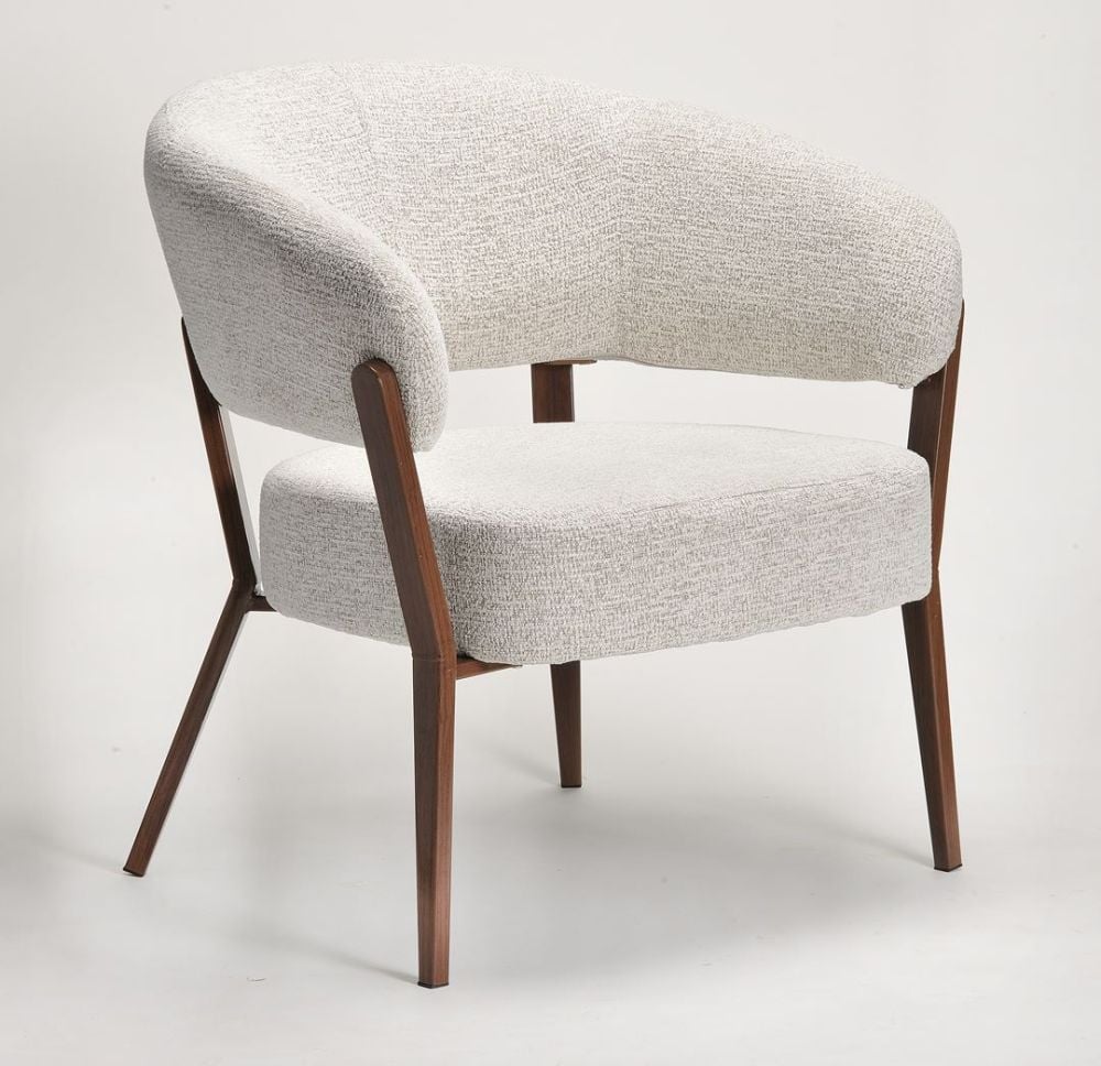 Monza Accent Chair - Linen & Walnut