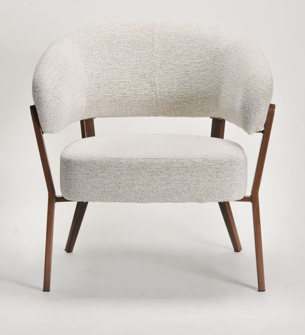 Monza Accent Chair - Linen & Walnut