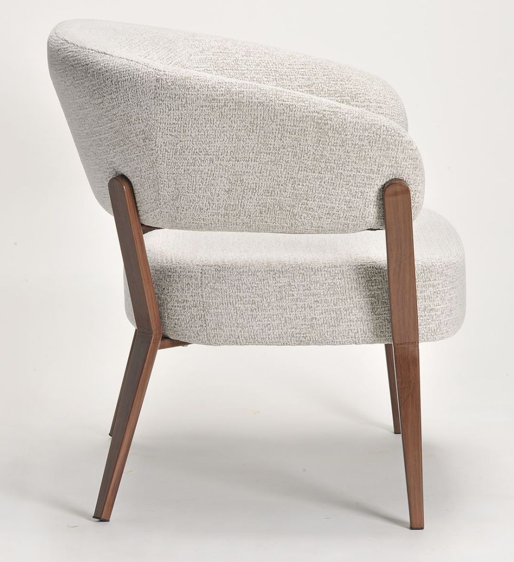 Monza Accent Chair - Linen & Walnut
