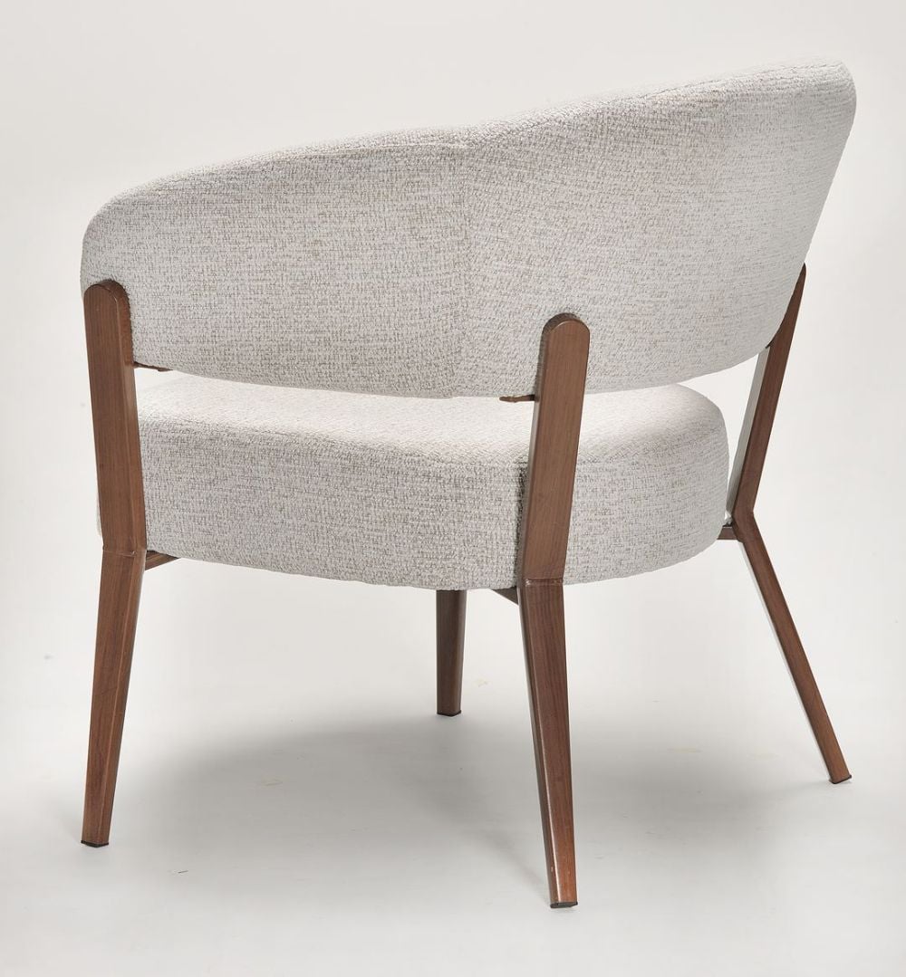Monza Accent Chair - Linen & Walnut