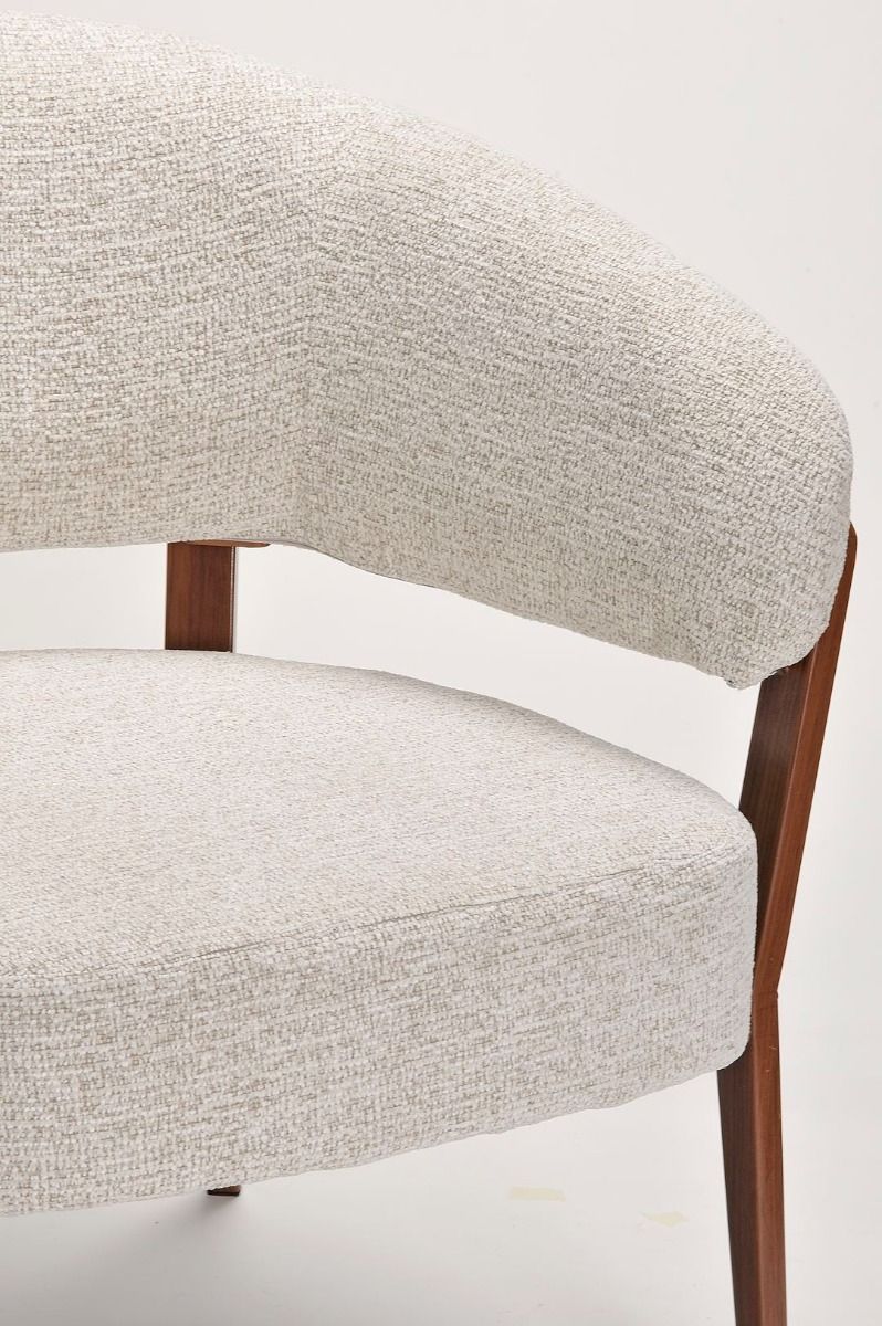 Monza Accent Chair - Linen & Walnut
