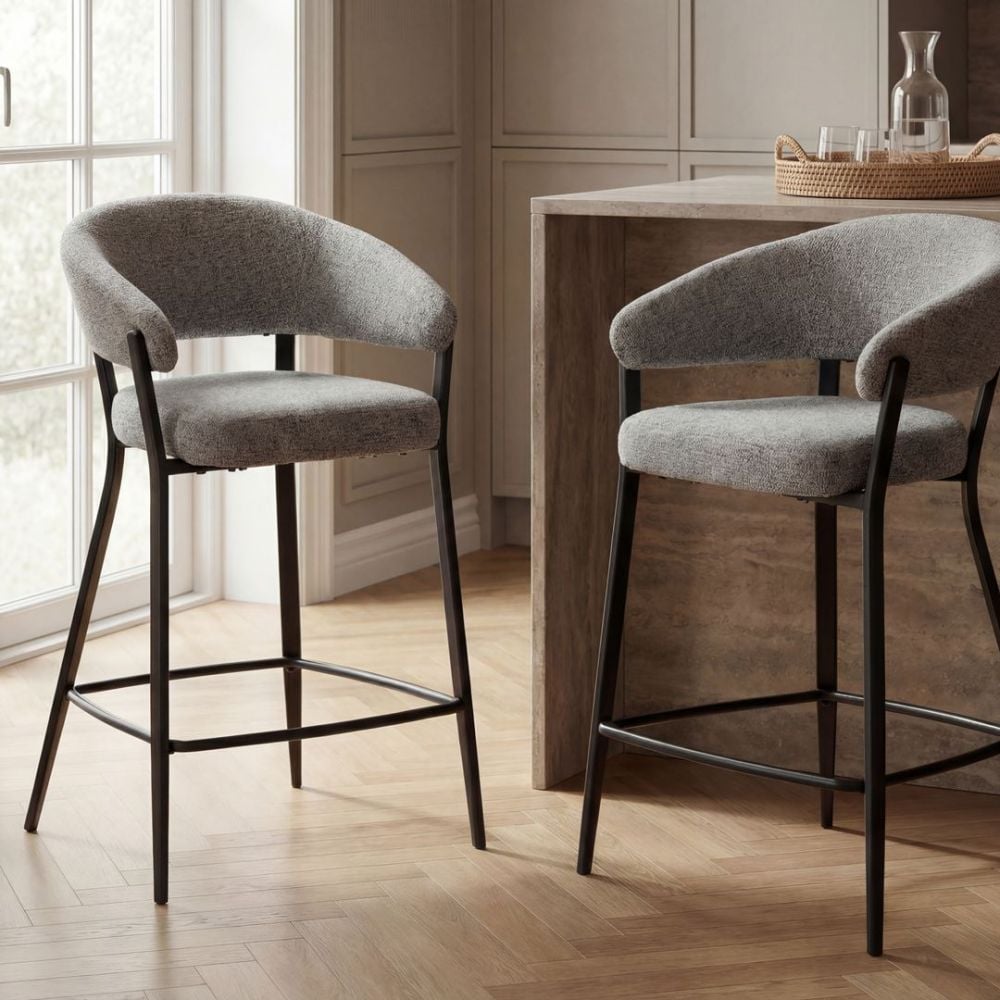 Monza Bar Stool - Grey & Black