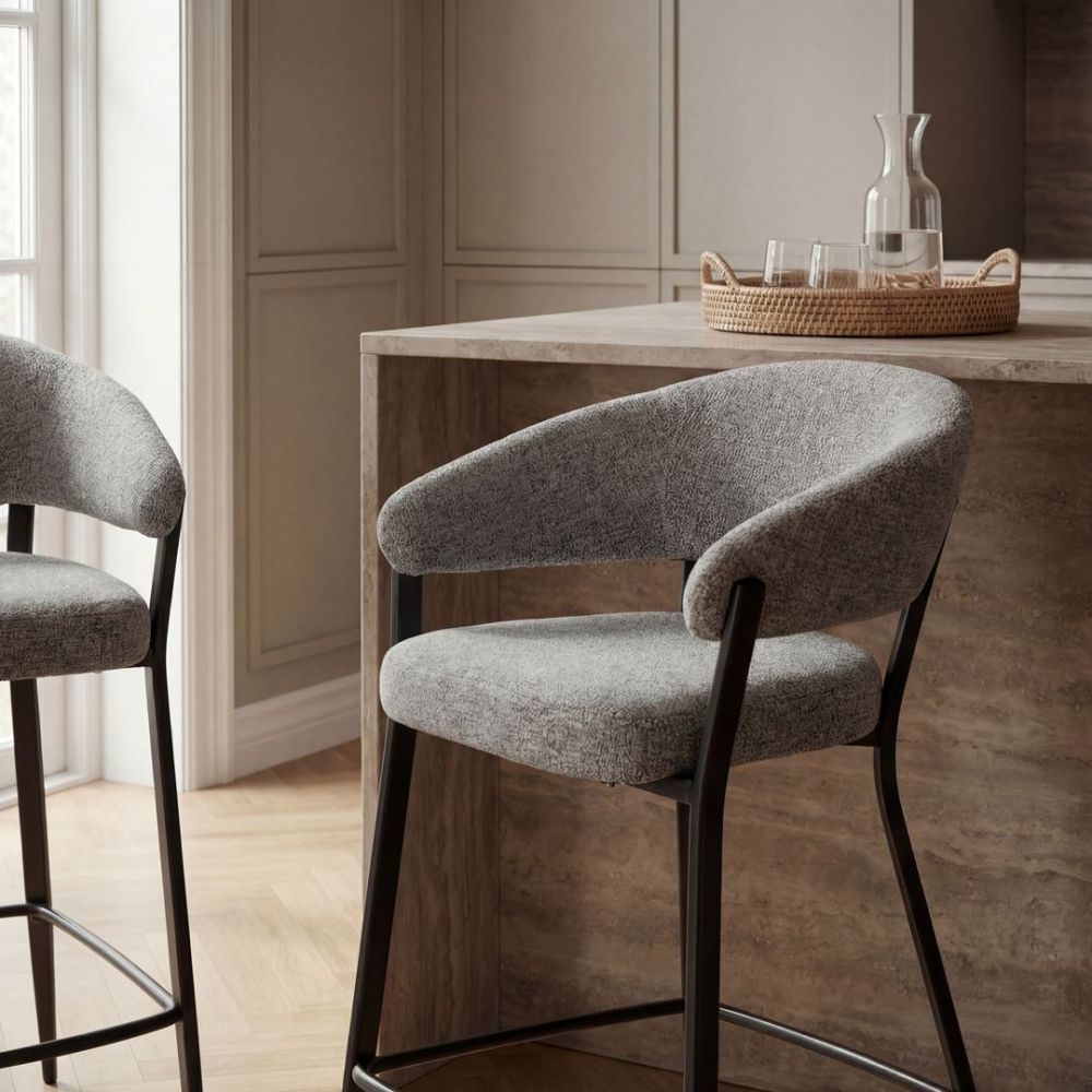 Monza Bar Stool - Grey & Black