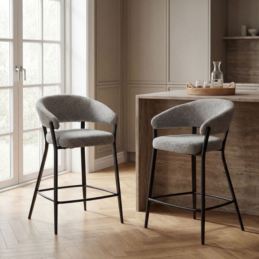 Monza Bar Stool - Grey & Black