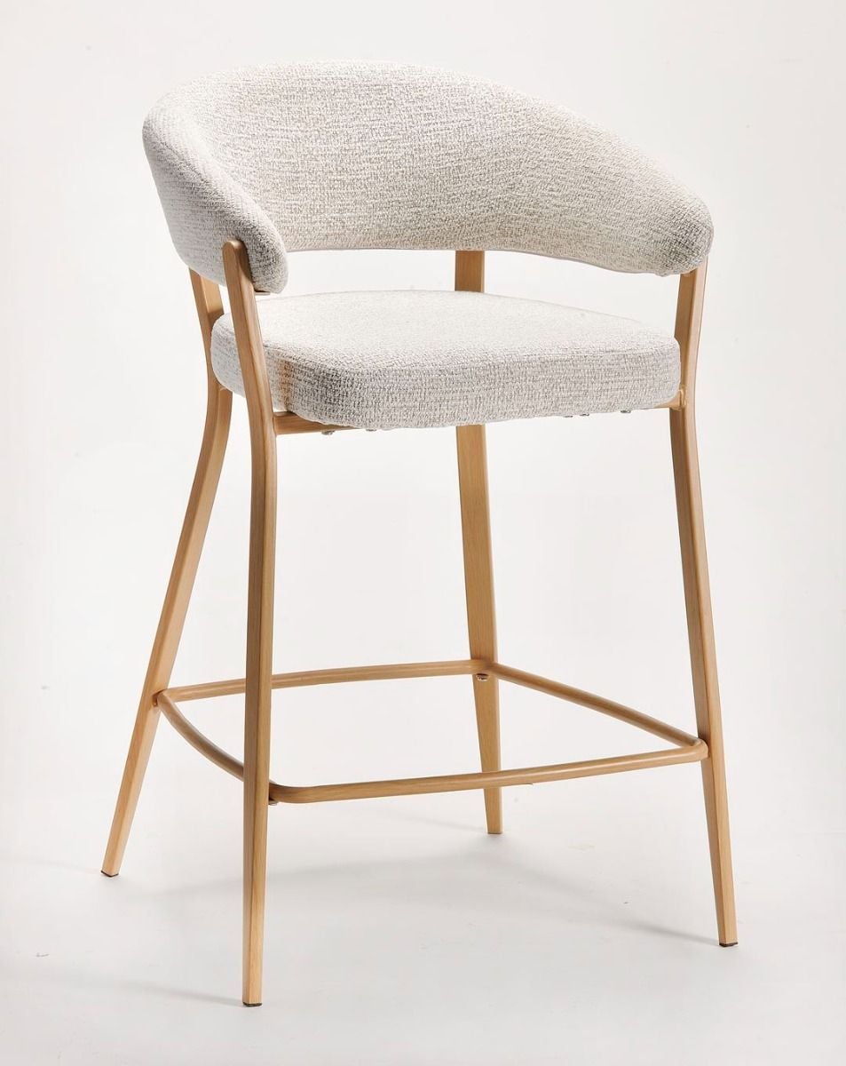 Monza Bar Stool - Linen & Oak