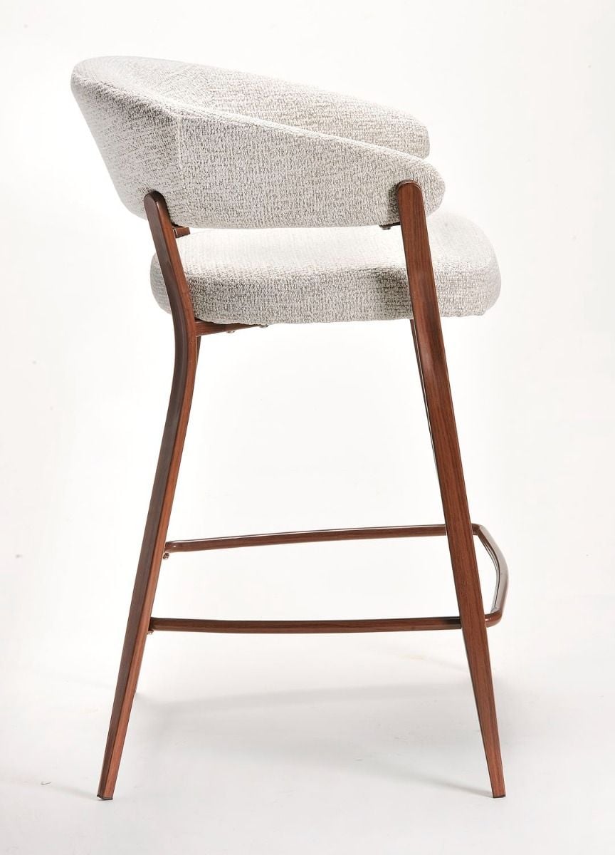 Monza Bar Stool - Linen & Walnut