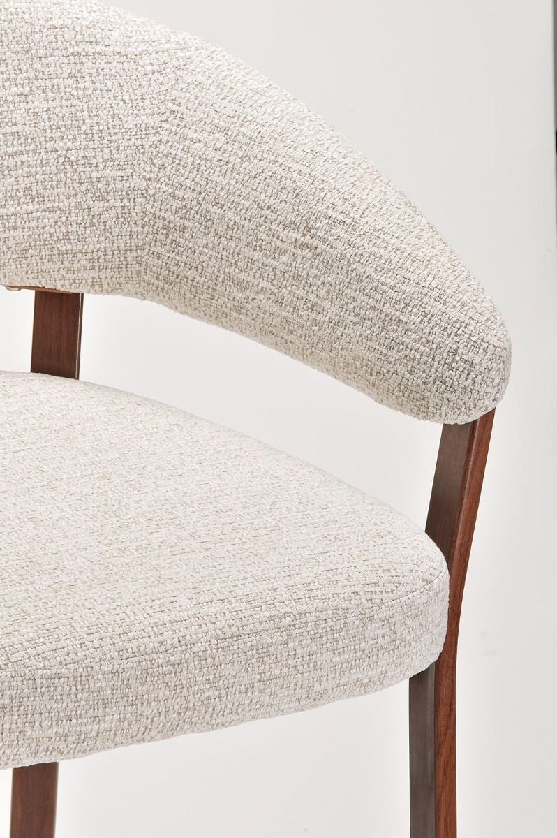 Monza Bar Stool - Linen & Walnut