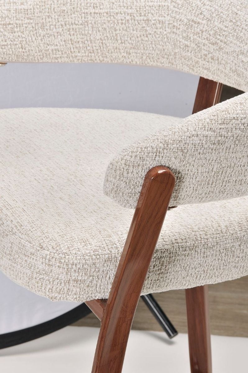 Monza Bar Stool - Linen & Walnut