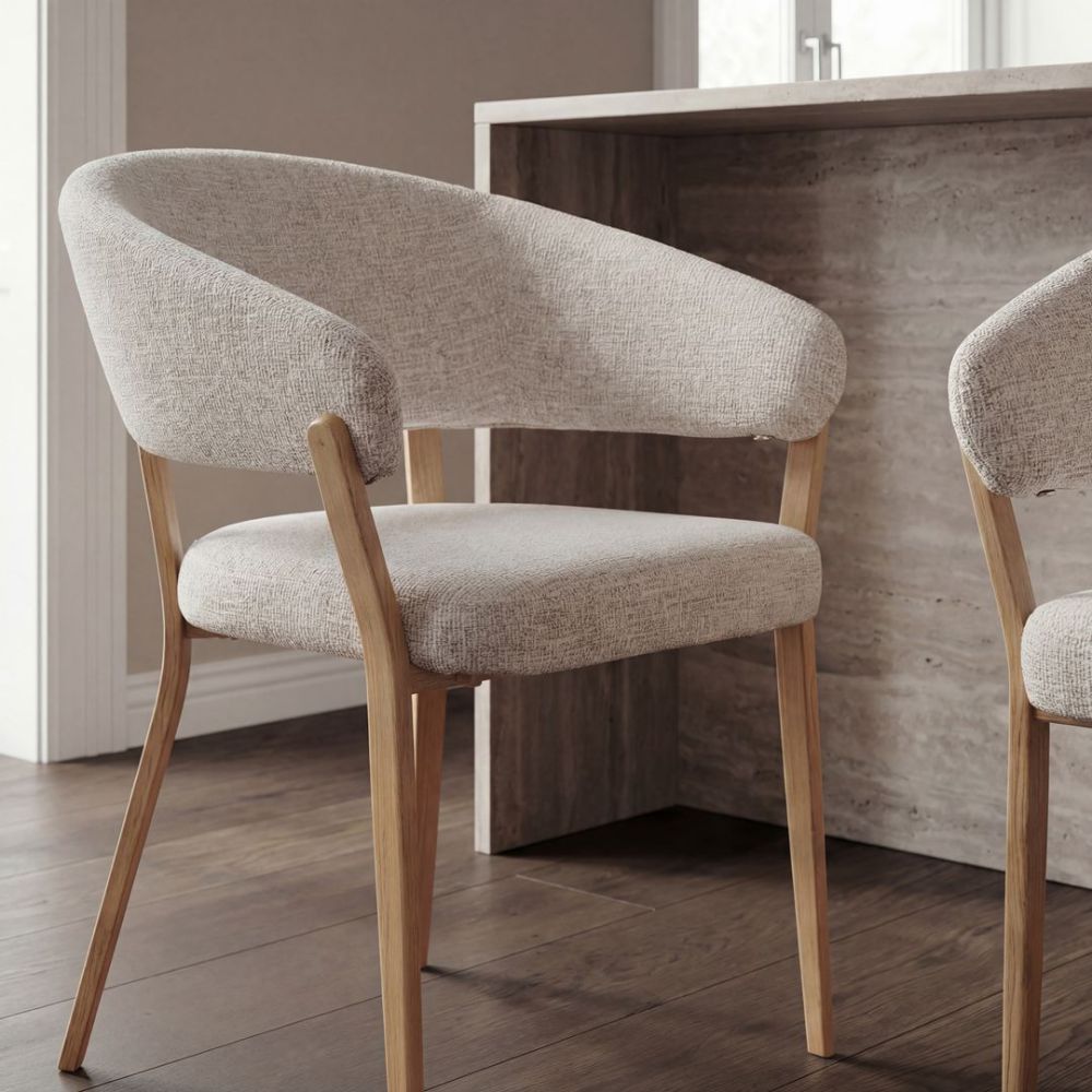 Monza Dining Chair - Linen & Oak