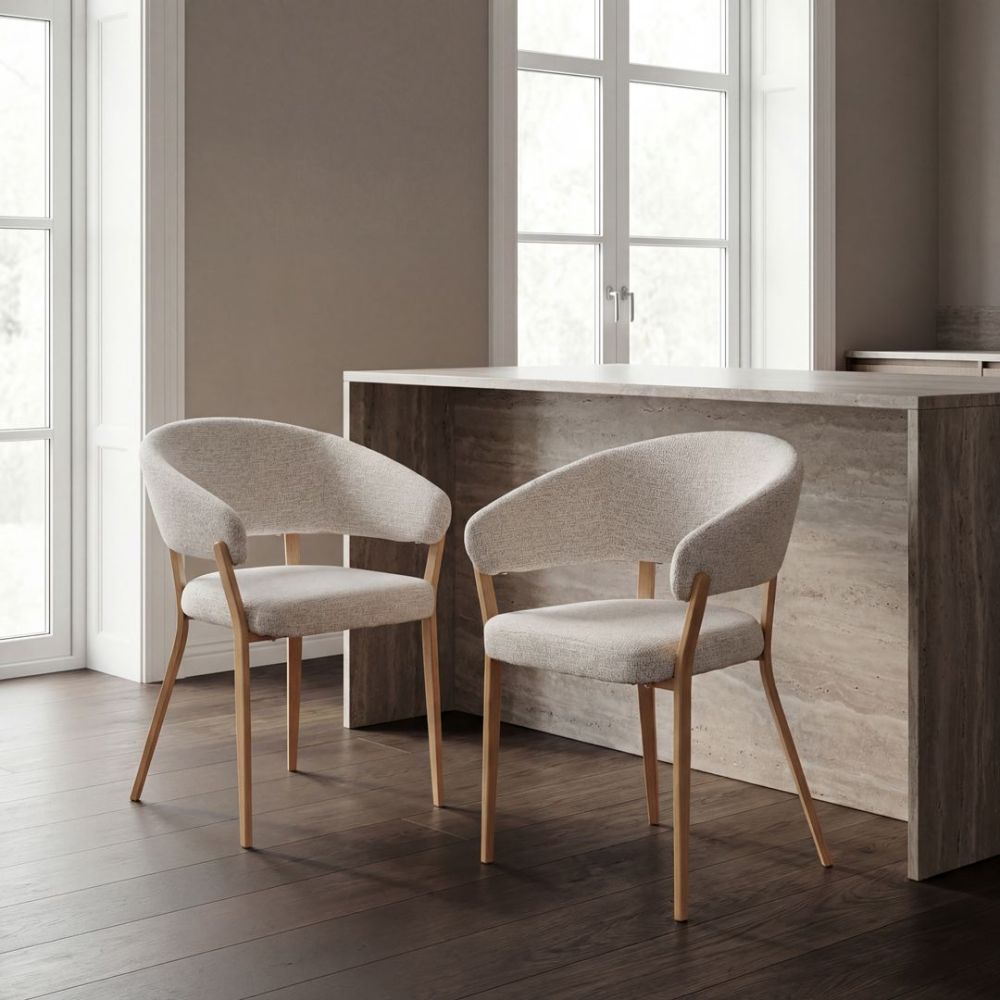 Monza Dining Chair - Linen & Oak
