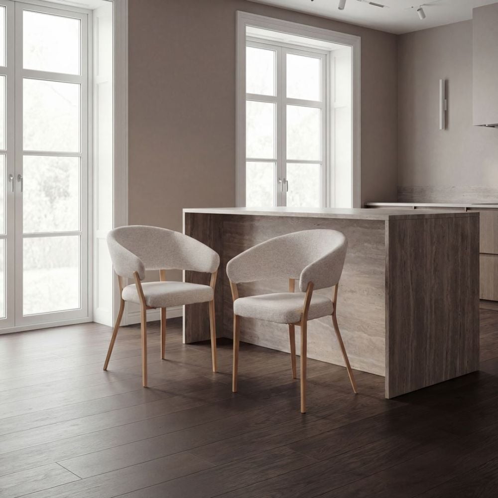 Monza Dining Chair - Linen & Oak