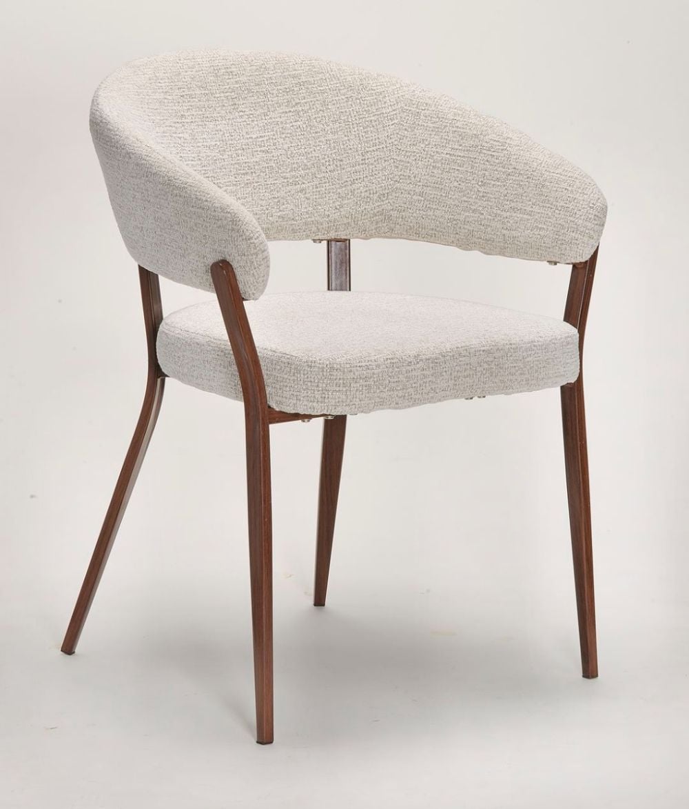 Monza Dining Chair - Linen & Walnut