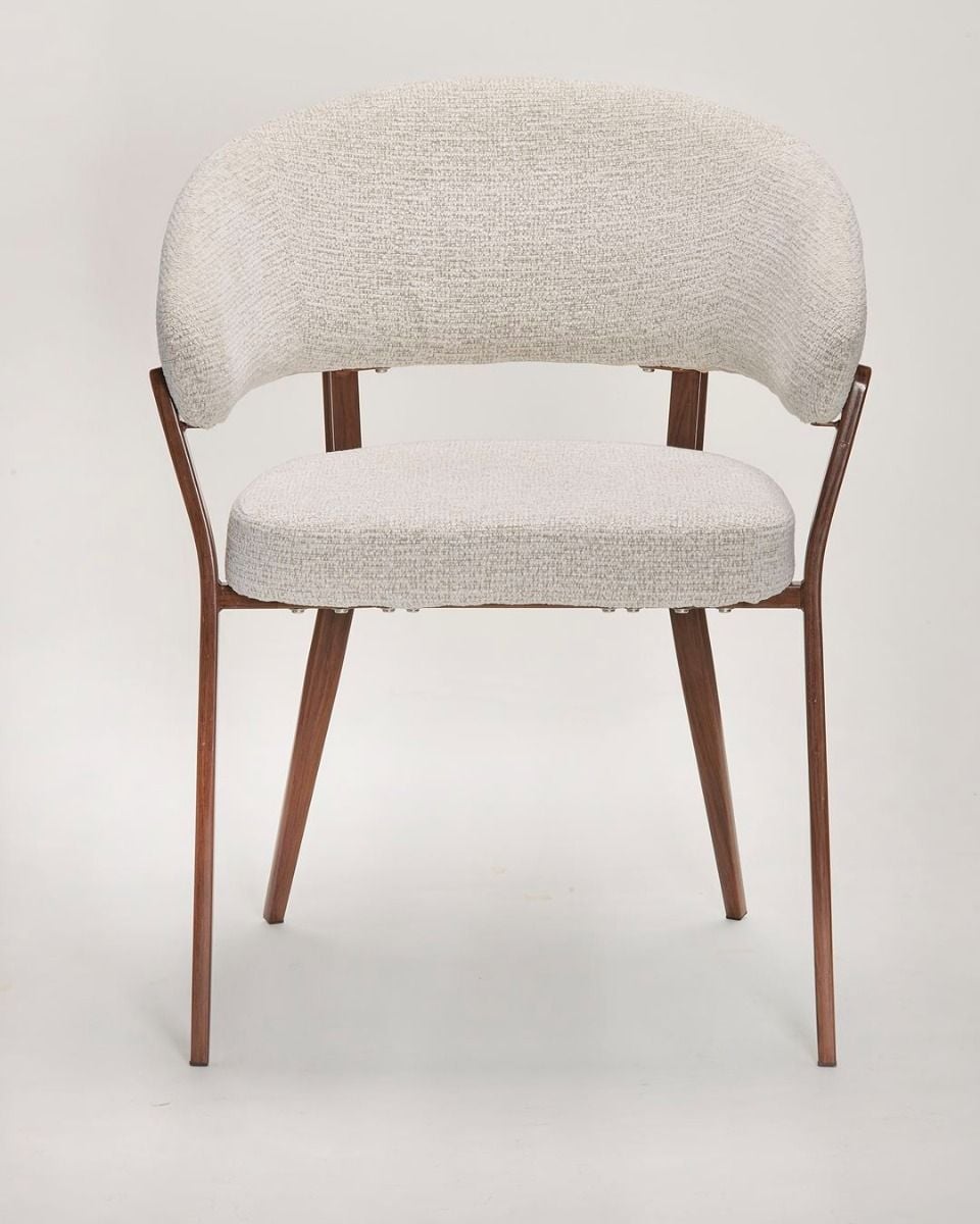 Monza Dining Chair - Linen & Walnut